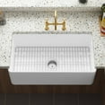thumbnail image 2 of 33 Inch Fireclay Farmhouse Sink, White Farmhouse Sink Apron Front Farm Sink Kitchen Sink Fireclay Ceramic Porcelain Deep Single Bowl Farm Sink with Bottom Grid and Strainer Drain, 2 of 8