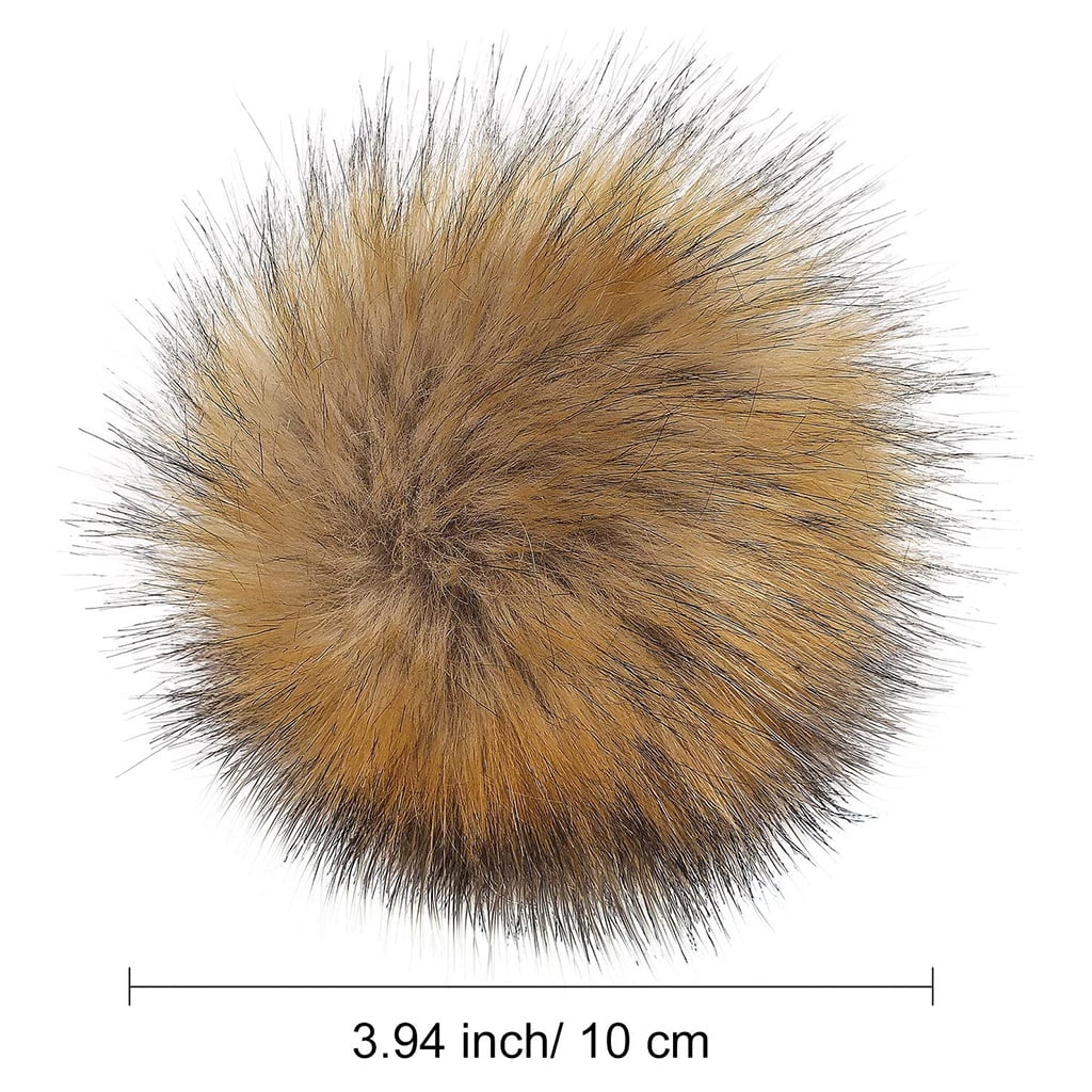 Geemin 16 Pcs Multicolor Faux Fur Pom Poms Balls Plush Shaggy Ball for Hobby Supplies