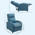 thumbnail image 3 of HOMCOM Fauteuil Inclinable à Poussée pour Cinéma Maison avec Siège Rembourré, Bleu, 3 of 10