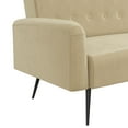 Z by Novogratz Stevie Futon, Convertible Sofa Bed Couch, Ivory Velvet