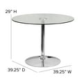 thumbnail image 5 of Flash Furniture Hills 39.25'' Round Glass Dining Table with 29''H Chrome Base, Clear/Silver, 5 of 10