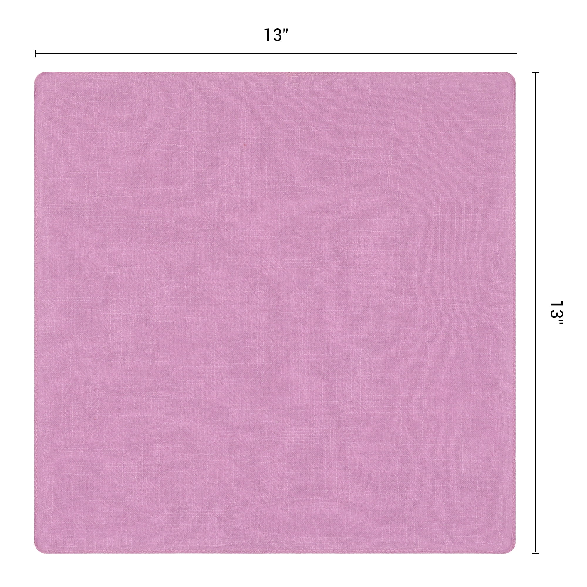 Unique Bargains 12Pcs Solid Washable Reusable Cloth Napkins Purple 13x13inch