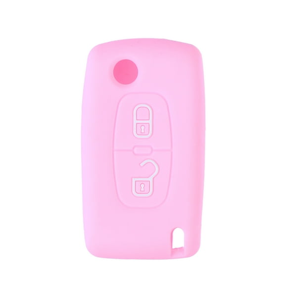 unbranded 2 Button Car Accessories Silicone Key Case Cover for 207 307 308 408 (Pink)