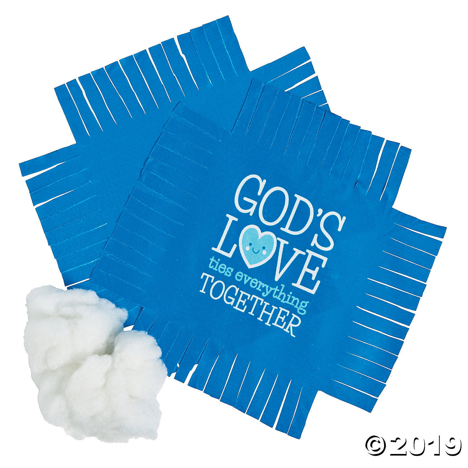 God’s Love Tied Fleece Pillow Craft Kit - 6 Pc., Craft Kits, Pillows & Throws, Home Decor Craft Kits, Valentine's Day, 6 Pieces, Multicolor