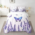 thumbnail image 2 of Purple Butterfly Queen Bedding Set 7 Pcs Purple Lavender Bed In A Bag Dreamy Butterfly Comforter Set With Sheets Rustic Farm Floral Bed Set Teen Romantic Themed Sheet Set, 2 of 5