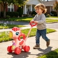 thumbnail image 5 of Automatic Bubble Machine, 2-in-1 Cartoon Push Bubble Car, Toddler Walker & Electric Bubble Machine with LED Lights, Interactive Outdoor Toy, 5 of 5