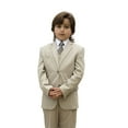 thumbnail image 2 of B-100 Tan 5pc Suit Shirt, Bowtie & Vest For Kids By Alberto Nardoni Brand Designer, 2 of 3