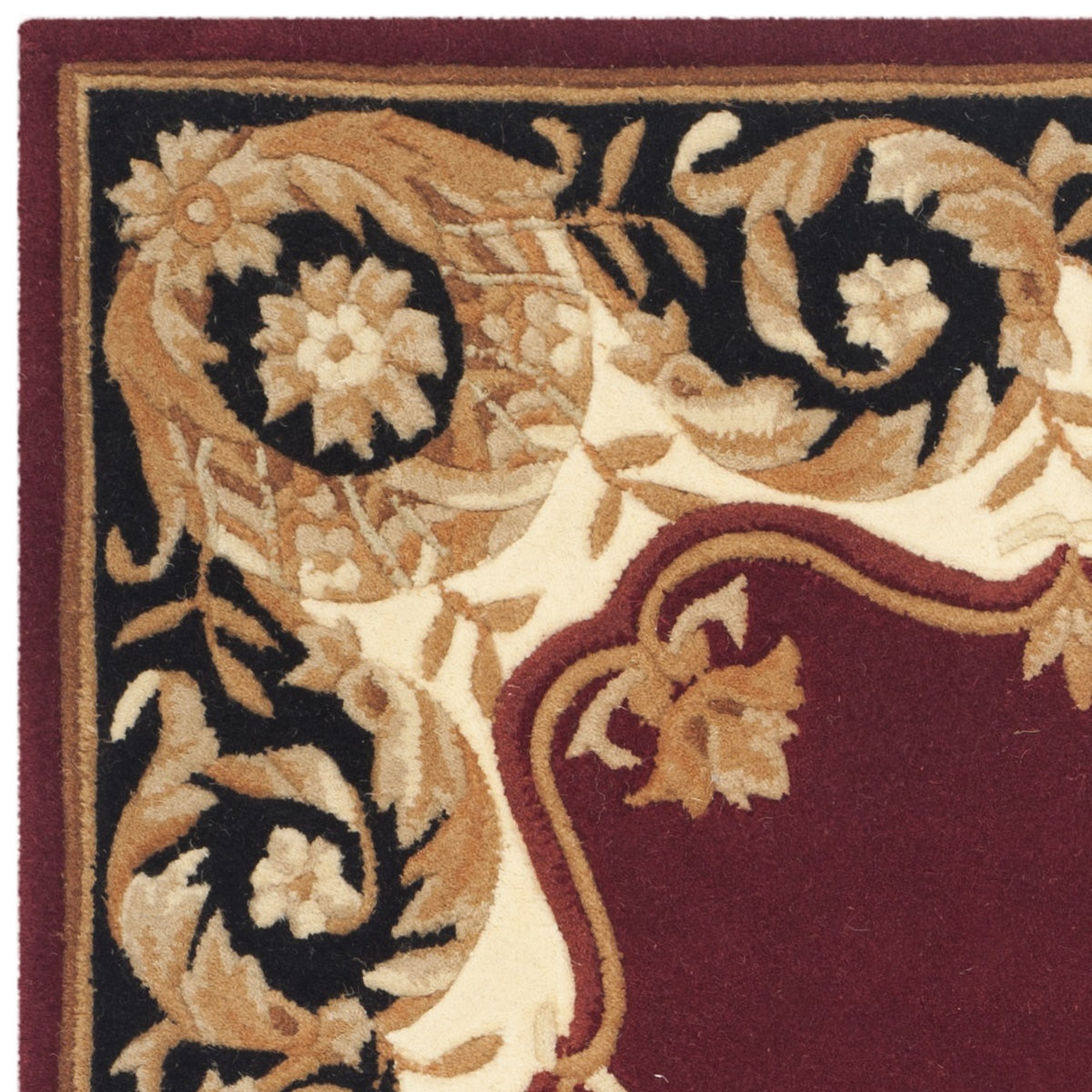 SAFAVIEH Naples Victoria Floral Wool Area Rug, Maroon/Beige, 3' x 5'