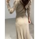 thumbnail image 3 of Vestidos elásticos de punto para mujer, vestido ajustado de tubo, Otoño Invierno 2023, Vestidos lisos de manga larga con cuello en V, vestido elegante ajustado para mujer, 3 of 7