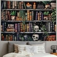 thumbnail image 2 of JRXY Bookshelf Tapestry Magical Book Tapestries Goth Skull Tapestry Vintage Botanical Tapestry Black Cat Wall Tapestry Hanging for Bedroom Home Decor  Painting, 2 of 6