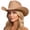Z144-Khaki, variant on Cowboy Hat for Men Women Star Five Point Riding Hat Cap | Star Decoration, Wide Brim Lightweight Fedora Hat for Riding, Outdoor Casual, Western Unique