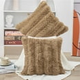 thumbnail image 2 of Home Soft Things Tread Pattern Faux Fur Pillow Covers, Set of 2, 20"x20", Tread Tan, 2 of 8