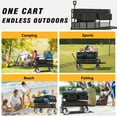 thumbnail image 6 of GDLF Beach Wagon, Double Decker Utility Cart with 500lb Capacity & 9" All-Terrain Balloon Tires, Collapsible Heavy Duty Buggy for Camping, Sports, Groceries, 6 of 8