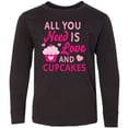 thumbnail image 3 of Inktastic Valentines Day All you Need is Love and Cupcakes Long Sleeve Youth T-Shirt, 3 of 5