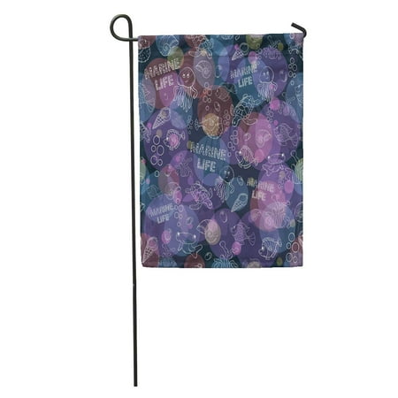 Colorful Sea Bubbles (SIDONKU Sea Life of Colorful Bubbles Fish Turtle Shell Seawee D Garden Flag Decorative Flag House Banner 28x40)