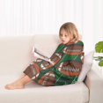 thumbnail image 4 of Football on Field Pattern Blanket Hoodies for Kids 6-13YR Oversize Wearable Blanket Hoodies for Boys Girls Teens, 4 of 7