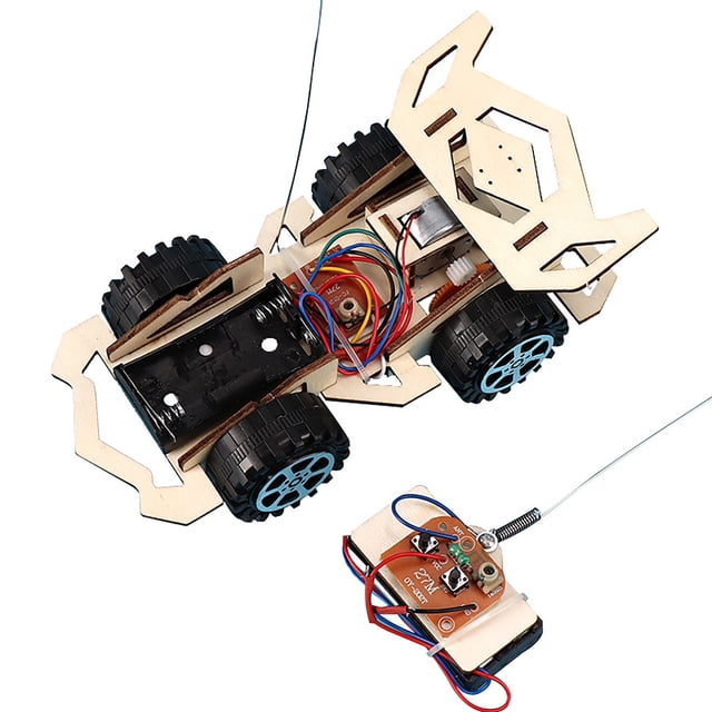 Diy Rc Car Building Kit Wooden Science Experiment Toy For Kids Assembly Model Racing Vehicle Educational Stem Project Size 6 Inch 0.25 Lb Weight
