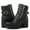 Black-21YY16, variant on Globalwin Combat Boots For Women Low Heel Black Ankle Boots 9.5M