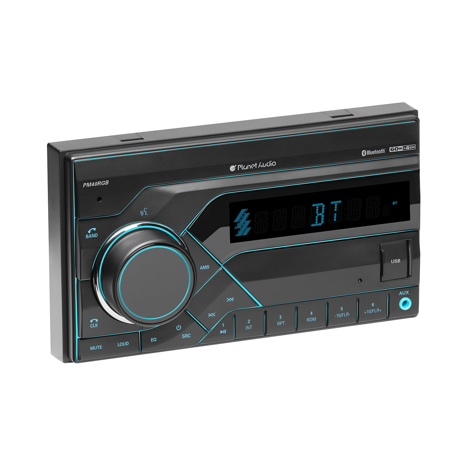 Planet Audio PM40RGB Double Din Car Stereo System, Bluetooth Audio and Calling