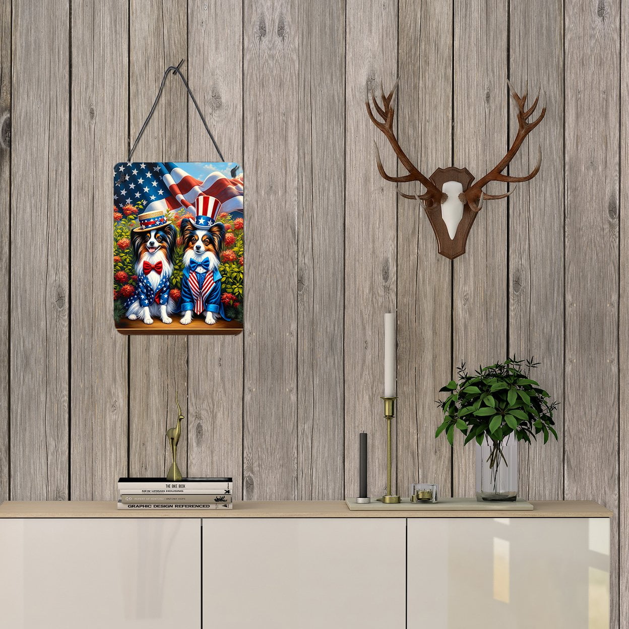All American Papillon Wall or Door Hanging Prints 12 in x 16 in