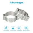 thumbnail image 4 of Uxcell Double Ear Hose Clamps, 304 Stainless Steel O Clips Crimp Rings for Fuel Petrol Pipe Tube Fitting Connections 14-17 mm, 4 of 7