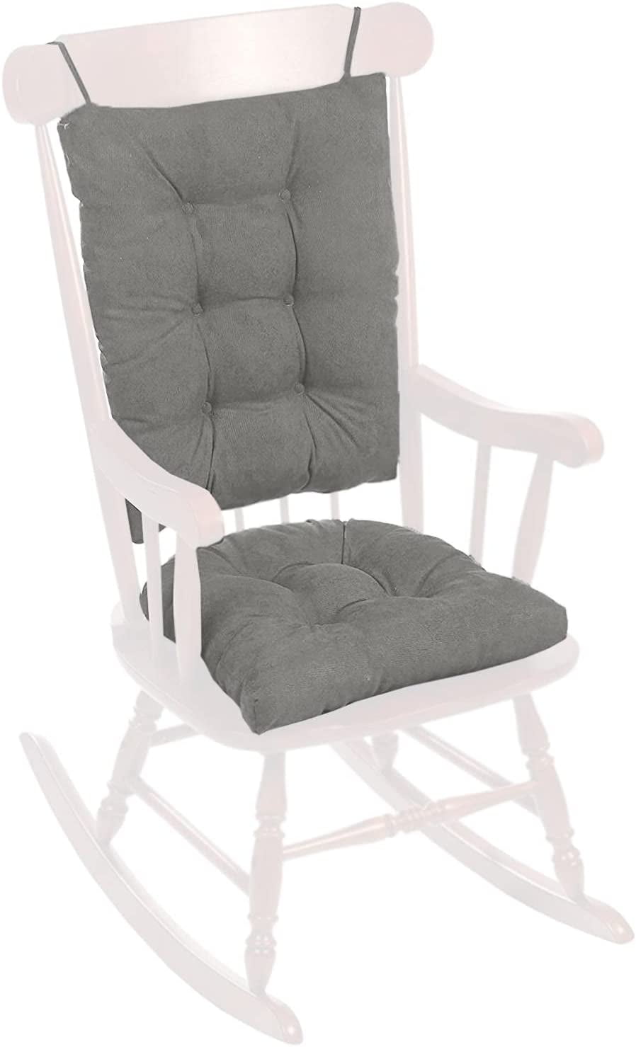 Rocking Chair Cushion Pad Seat and Back Cushion Indoor/Outdoor Chair Cushions Set Soft Thickened Patio Chaise Lounger Cushion Overstuffed Patio Chair Cushion 2 Pieces Gray 