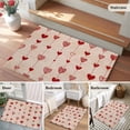 thumbnail image 5 of 2x3 Ft Entryway Area Rug, Happy Valentine's Day Kitchen Rug Runner Washable Floor Mat, Red Love Hearts Romantic Non Slip Indoor Door Mat Throw Carpet for Bathroom Living Room Bedroom, 5 of 8