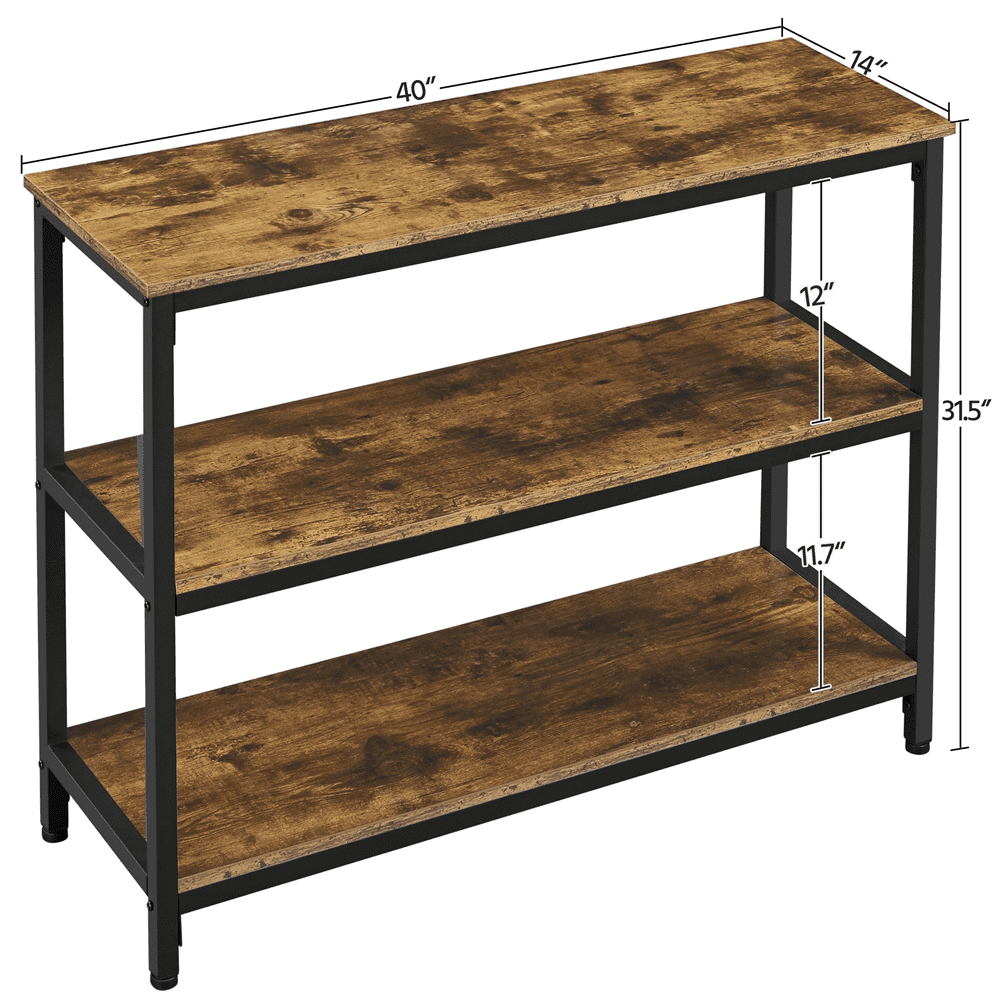 Renwick Industrial Wooden Console Table for Entryway Living Room, Rustic Brown