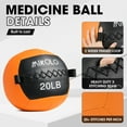 thumbnail image 4 of Mikolo Fitness 20LB Wall Ball, Soft Leather Medicine Ball, Orange Weighted Wall Ball with Non-Slip Grip, Full Body Dynamic Exercise Med Ball, Core Fitness, Strength Training, Conditioning Workouts, 4 of 8