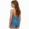 thumbnail image 1 of Ymyiu Girls Ruffle Sleeve Tank Girls Tank Tops Kids Athletic Ribbed Knit Sleeveless Crop Tops Basic Camisole Size 10-11 Years(Blue, 10-11 Years), 1 of 4