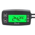 thumbnail image 1 of Digital Thermometer, 3 in 1 Voltage Reminder Simple Installation Motorcycle Meter Practical with Green Backlight for ATV, 1 of 7