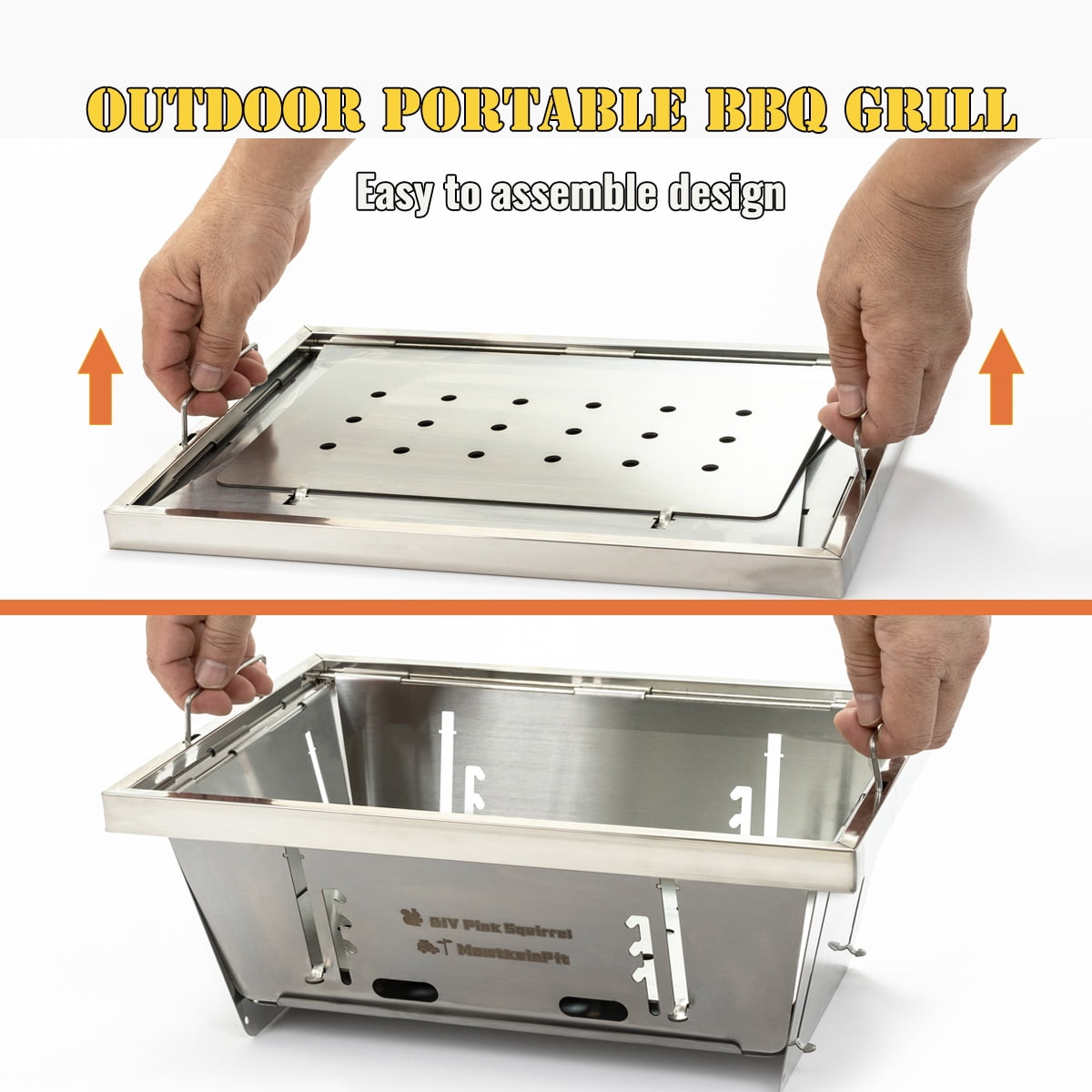 AJ Enjoy 14'' Rectangular Portable Mini Charcoal Grill