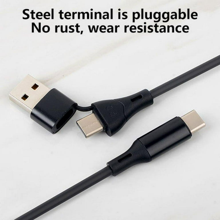 Double head Type c Data Cable USB Charger Cord 2 in 1 Charging Cable Fast Charging USB to Type C 60W Charge Portable USB Cable