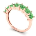 thumbnail image 2 of 2.03 ct Brilliant Princess Cut Simulated Green Diamond 14k Rose Gold Eternity Band SZ 4, 2 of 6