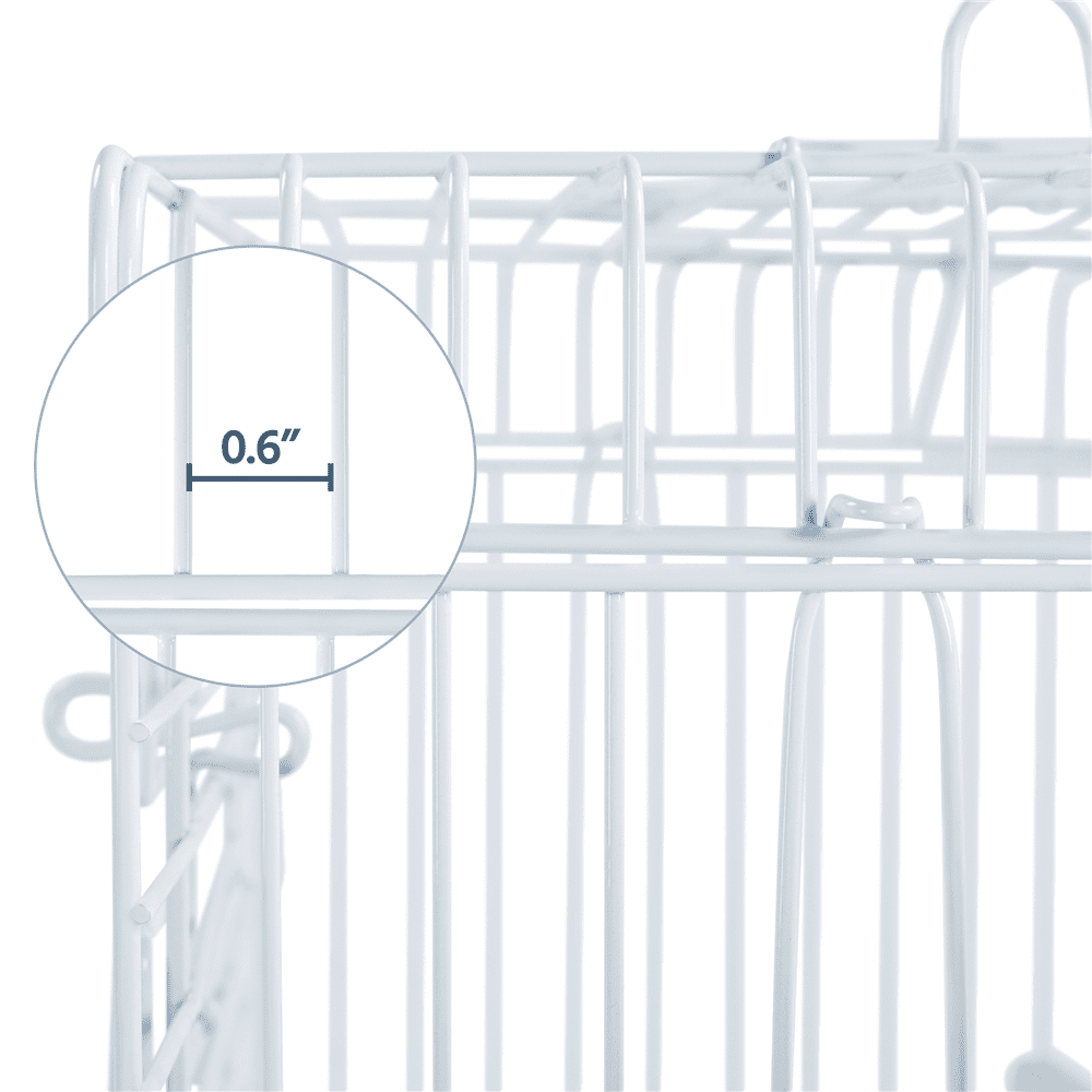 Alden Design 23" H Travel Small Bird Cage with Open Play Top, White