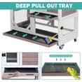 thumbnail image 3 of Aivituvin 2-Story Rabbit Hutch Bunny Cage Wooden Rabbit Cage Indoor/Outdoor with Chew-Proof Ramp, 2 Leak-Proof Pull-Out Trays, Lockable Wheels for Rabbits, Guinea Pigs, Small Animals Brown, 3 of 9