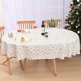 thumbnail image 4 of Christmas Tablecloth Oval 60 X 84 Inch, Snowflake Christmas Table Cloth for Winter, Gold Christmas Tablecloths, Christmas Table Cover for Table, Kitchen, Dining, Holiday, 4 of 5