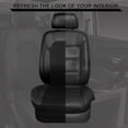 thumbnail image 3 of CAR GRAND Leather car seat covers front pair air mesh breathable universal fit airbag compatible car, SUV, truck and van, all black, 3 of 7