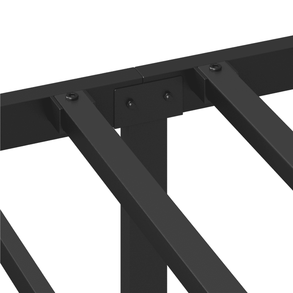 Renwick Modern Metal Platform Bed with Arched Headboard and Footboard, Adult, Full Size, Black