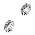 thumbnail image 1 of Jumpingount Anillo Vintage portátil para hombre, ceremonia, fiesta, niños, anillos de hip hop abiertos, joyería, adorno de mano a la moda, Plata 2piezas, 1 of 6
