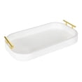 thumbnail image 4 of Kate and Laurel Lipton Glam Radius Rectangle Tray, 10" x 18", White and Gold, Decorative Accent with Rounded Edges, 4 of 6