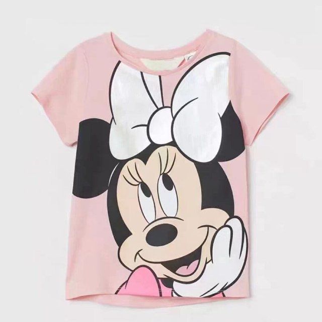 Disney-Camiseta de manga corta para niños, ropa deportiva informal de moda, con cuello redondo, para verano, 1, 2, 3 y 4 años