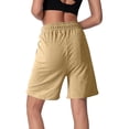 thumbnail image 4 of RYRJJ Womens Cotton Sweat Shorts Casual Summer Loose Athletic Short Pants Drawstring Waist Lounge Running Yoga Shorts with Pockets(Khaki,S), 4 of 7