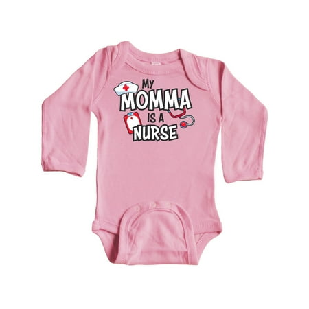 

Inktastic My Momma is a Nurse Gift Baby Boy or Baby Girl Long Sleeve Bodysuit