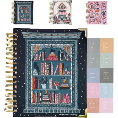 Book Lover's Reading Planner，Track, Record & Review Your Reading Journey ，Set Goals & Organize Books，Stylish & Easy-to-Use Journal for Book Clubs, Students, and Avid Readers (A, 1PCS)
