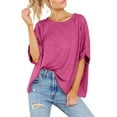 thumbnail image 3 of Women Oversized T-Shirt Summer Casual Short Sleeve Loose Tee Tops, 3 of 5
