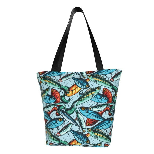 Easygdp Colorful Fishing Baits Bolso de Hombro para Mujer, Bolso Bandolera y Cartera de Mano Elegante para Uso Diario