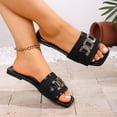 thumbnail image 6 of Ytobaz Slide Sandals for women Woven Buckle Flat Sandals Open Toe Slides Office Vacation Travel Walking Daily Casual Comfortable Footwear, 6 of 9