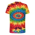 thumbnail image 3 of Jinhomg Mens Fashion T-Shirts Novelty Funny Tie Dye Print Casual Tees Lightweight Comfy Short Sleeve Crew Neck Party Tops Daily Wear Prime Deals Today Red XXXL, 3 of 5
