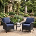 thumbnail image 3 of Aoodor 24 x 26 Inch Outdoor Seat Cushion, Water-Resistant & Fade Resistant Deep Seat and Back Cushion with Removable Cover for Patio Furniture Chair, Sofa and Couch, Navy Blue, 3 of 10
